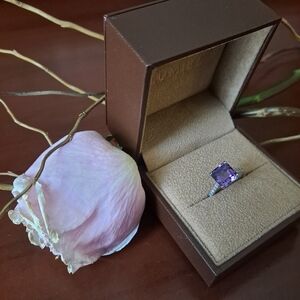 Custom made sterling silver ring with 3.5 kt Amethyst stone. Size 8